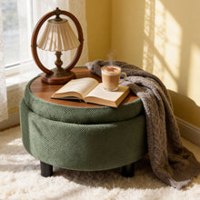 Load image into Gallery viewer, Storage Round Footstool Table Ottoman
