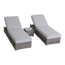 Load image into Gallery viewer, 3 Piece Chaise Lounge Set With Adjustable Reclining - Gray Mix
