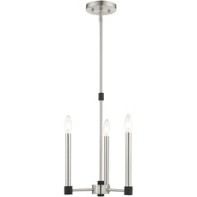 Load image into Gallery viewer, 19" Three Light Dimmable Chandelier With Shades - Nickel
