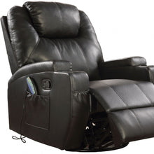 Load image into Gallery viewer, Leather Match Power Heated Massage Recliner - Black
