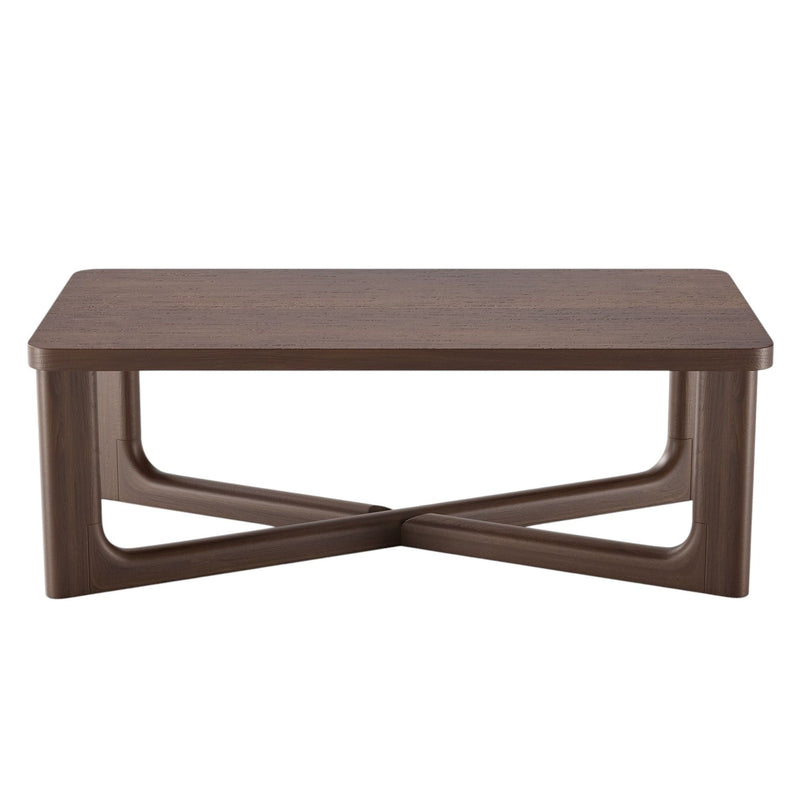 50" Solid Wood Cross Legs Coffee Table - Walnut
