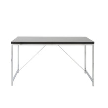 Load image into Gallery viewer, 54" Black and Silver Wood and Stainless Steel Writing Desk
