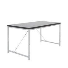 Load image into Gallery viewer, 54" Black and Silver Wood and Stainless Steel Writing Desk
