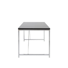 Load image into Gallery viewer, 54" Black and Silver Wood and Stainless Steel Writing Desk
