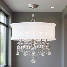 Load image into Gallery viewer, 19" Five Light Dimmable Chandelier With Shades - Nickel
