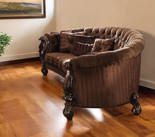 Load image into Gallery viewer, Velvet Curved Settee - Brown
