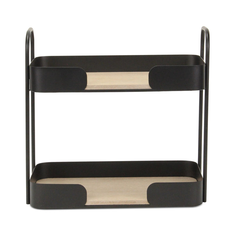 Two Tier Etagere Bookcase - Brown