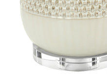 Load image into Gallery viewer, 31" Cream Ceramic Geometric Table Lamp With Beige Drum Shade
