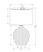 Load image into Gallery viewer, 25" Brown Geometric Table Lamp With Black Drum Shade
