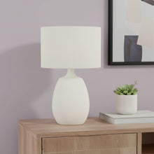 Load image into Gallery viewer, 26" Cream Gourd Table Lamp With Cream Drum Shade
