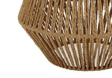 Load image into Gallery viewer, 22" Brown Rattan Geometric Table Lamp With Beige Drum Shade
