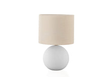 Load image into Gallery viewer, 16" Cream Ceramic Round Table Lamp With Cream Drum Shade
