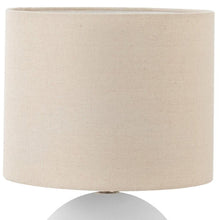 Load image into Gallery viewer, 16" Cream Ceramic Round Table Lamp With Cream Drum Shade
