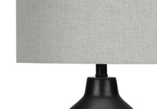 Load image into Gallery viewer, 24" Black Concrete Urn Table Lamp With Gray Drum Shade
