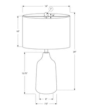 Load image into Gallery viewer, 24" Beige Concrete Urn Table Lamp With Ivory Drum Shade

