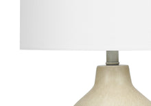 Load image into Gallery viewer, 24" Beige Concrete Urn Table Lamp With Ivory Drum Shade

