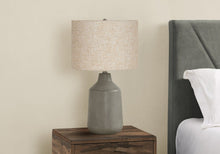Load image into Gallery viewer, 24" Gray Concrete Urn Table Lamp With Beige Drum Shade
