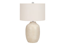 Load image into Gallery viewer, 26" Cream Ceramic Urn Table Lamp With Cream Drum Shade
