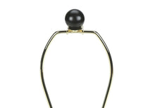 Load image into Gallery viewer, 22" Black Ceramic Urn Table Lamp With Ivory Drum Shade
