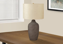 Load image into Gallery viewer, 27" Gray Ceramic Urn Table Lamp With Beige Drum Shade
