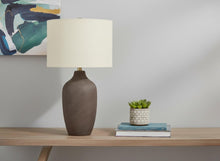 Load image into Gallery viewer, 27" Gray Ceramic Urn Table Lamp With Beige Drum Shade
