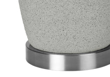 Load image into Gallery viewer, 25" Gray and Silver Ceramic Cylinder Table Lamp With Gray Drum Shade
