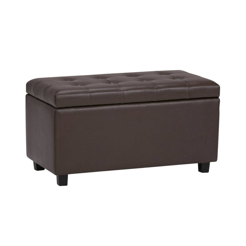 34" Upholstery Storage Ottoman - Dark Brown / Chocolate