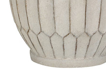 Load image into Gallery viewer, 24" Cream Geometric Table Lamp With Cream Drum Shade
