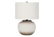 Load image into Gallery viewer, 21" Cream Ceramic Round Table Lamp With Cream Drum Shade
