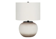 Load image into Gallery viewer, 21" Cream Ceramic Round Table Lamp With Cream Drum Shade
