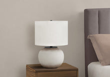 Load image into Gallery viewer, 21" Cream Ceramic Round Table Lamp With Cream Drum Shade
