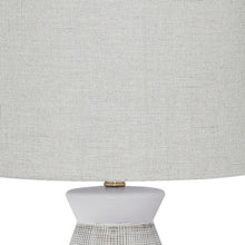 Load image into Gallery viewer, 27" Gray and White Ceramic Round Table Lamp With Gray Drum Shade
