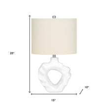 Load image into Gallery viewer, 25" Cream Novelty Table Lamp With Cream Drum Shade
