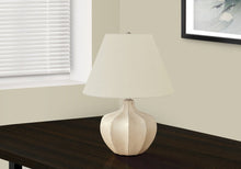 Load image into Gallery viewer, 21" Cream Round Table Lamp With Cream Empire Shade
