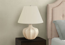 Load image into Gallery viewer, 21" Cream Round Table Lamp With Cream Empire Shade
