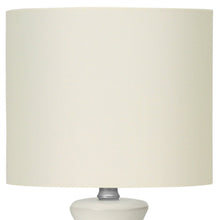 Load image into Gallery viewer, 17" Cream Ceramic Geometric Table Lamp With Cream Drum Shade
