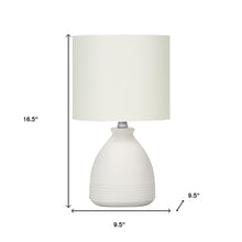 Load image into Gallery viewer, 17" Cream Ceramic Round Table Lamp With Cream Drum Shade

