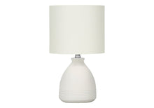 Load image into Gallery viewer, 17" Cream Ceramic Round Table Lamp With Cream Drum Shade
