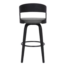 Load image into Gallery viewer, 37" Faux Leather Swivel Low Back Counter Height Bar Chair - Gray / Black
