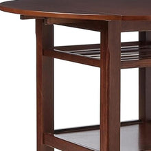 Load image into Gallery viewer, Wood Rounded Drop Leaf Bar Table - Brown
