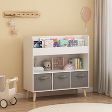 Load image into Gallery viewer, Bookshelf With 3 Bins, Storage Shelf For Toys And Books
