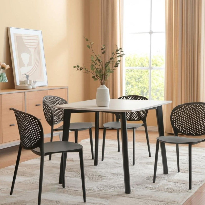 Heavy Duty Plastic Dining Side Chairs (Set of 4) - Gray
