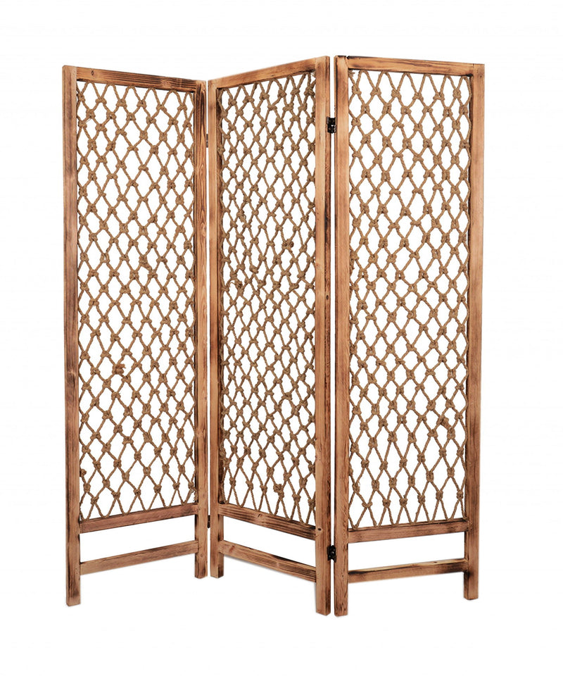 Rope Wooden Screen - Natural
