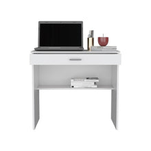Load image into Gallery viewer, 32" White Wood Computer Desk With Drawer
