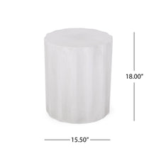 Load image into Gallery viewer, Outdoor End Table With Soft Wave Edge - Antique White

