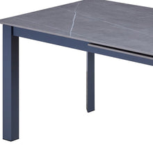 Load image into Gallery viewer, 55" Ceramic And Metal Self-Storing Leaf Extendable Dining Table - Gray
