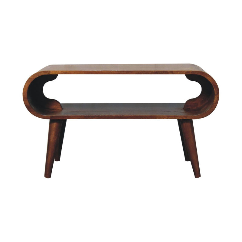 32" Solid Wood Coffee Table With Shelf - Chestnut