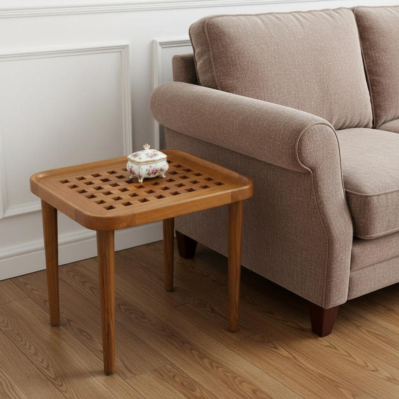 18" Solid Wood Rectangular End Table - Brown