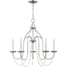 Load image into Gallery viewer, 23'' Five Light Dimmable Chandelier With Shades - Nickel
