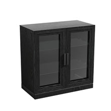 Load image into Gallery viewer, 31" Glass Door Accent Cabinet With Three Shelves - Black And Clear
